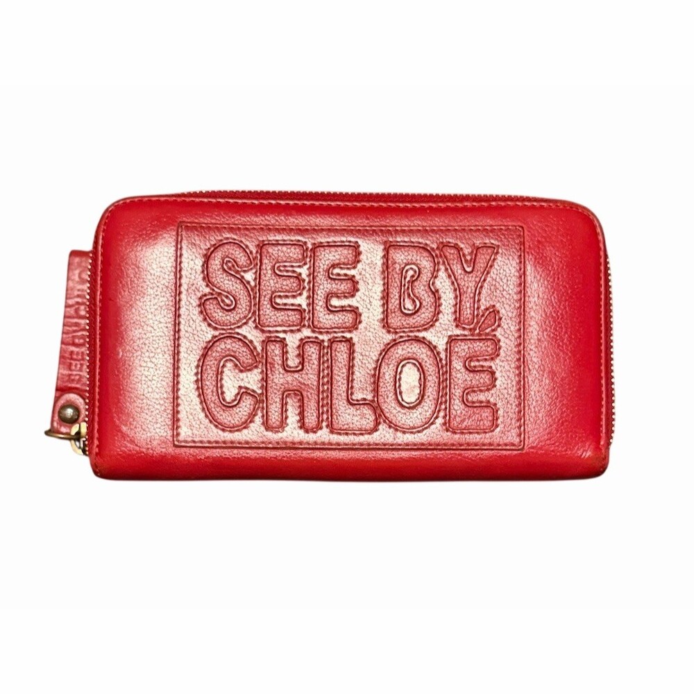 See By Chloé Wallet Red Zip-Around Wallet